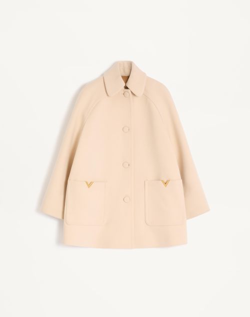 Valentino Wolltuch Peacoat Frau Birke 50 In Brown