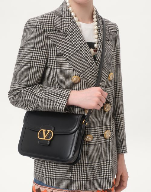 Valentino Garavani - Valentino Garavani 9to5 Smooth Calfskin Shoulder Bag - Black - Woman - Shoulder Bags