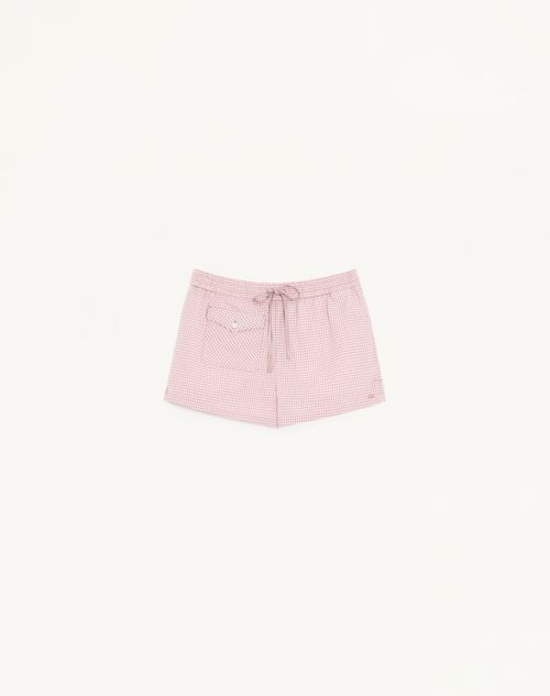 Valentino Pantalones Cortos Con Estampado De Cuadros Mujer Rosa/marfil 36