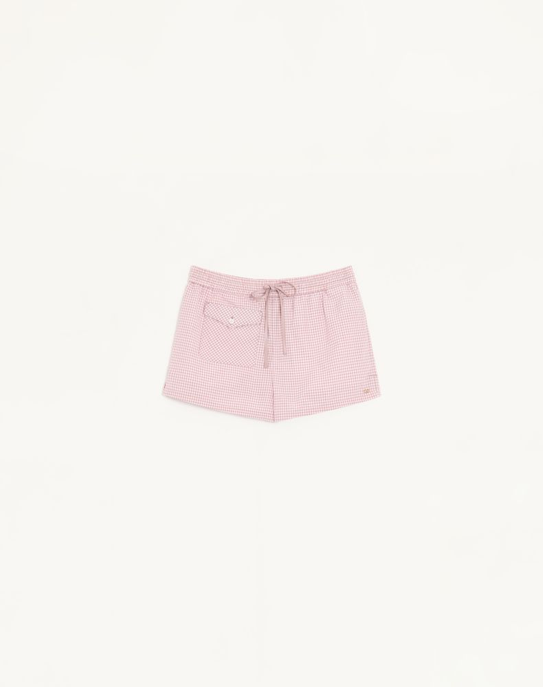 Valentino Women's Pink/Ivory Check Pattern Shorts Woman 46