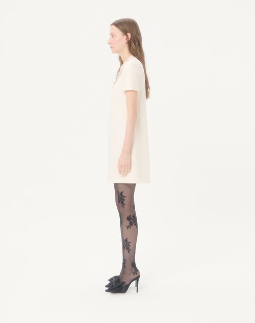 Valentino - Embroidered Crepe Couture Short Dress - Ivory - Woman - Dresses