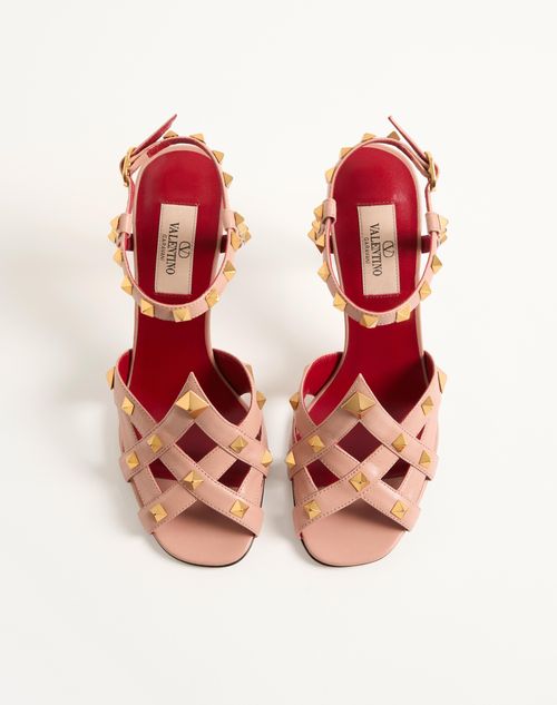 Valentino Garavani - Studdy Kidskin Sandal 100mm - Pink - Woman - Sandals