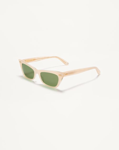 Valentino - Cat-eye Acetate Frame - Pearl Gray/green - Woman - Eyewear