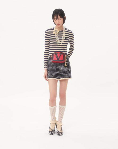 Valentino - Cotton Sweater - Birch/provence Blue/birch - Woman - Knitwear