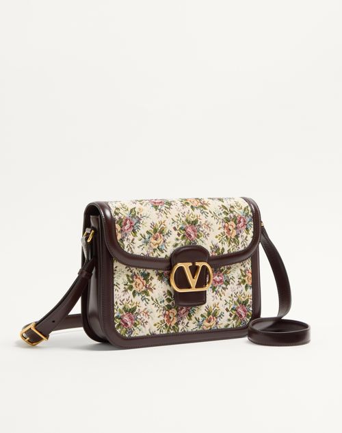 Valentino Garavani - Valentino Garavani 9to5 Shoulder Bag In Papier Floral Jacquard Fabric - Brown/multicolor - Woman - Shoulder Bags