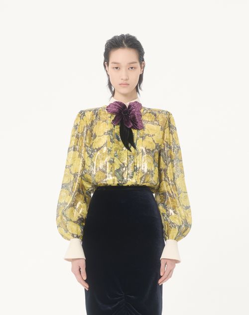 Valentino - Lurex Shirt With Après L'hiver Poppies Print - Multicolour - Woman - Shirts & Tops