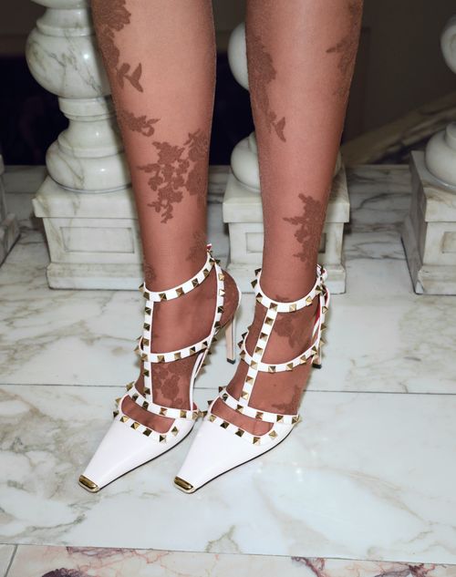 Valentino Garavani - ロックスタッズ キッドスキン パンプス 100mm - ホワイト - ウィメンズ - パンプス