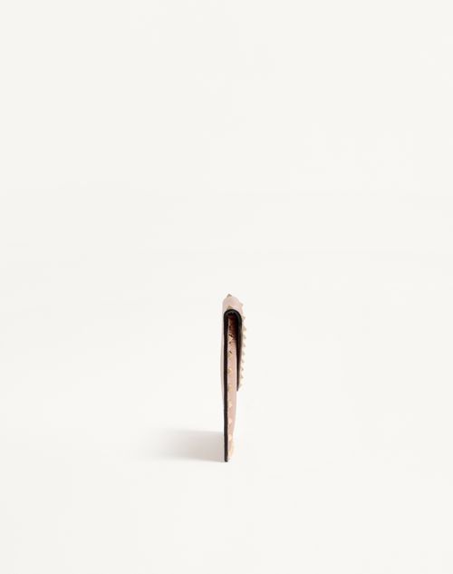 Valentino Garavani - Rockstud Laminated Grainy Calfskin Clutch Bag - Rose Cannelle - Woman - Clutches