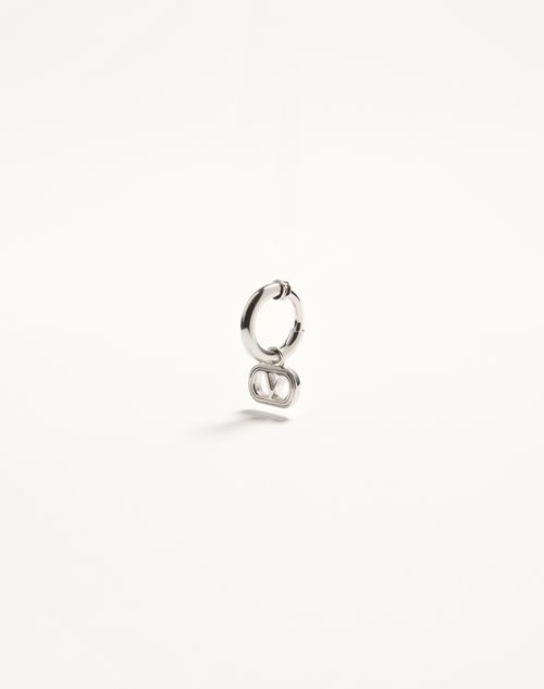 Valentino Garavani - Valentino Garavani Ovalette Mono Earring In Metal - Transparent - Man - Jewelry