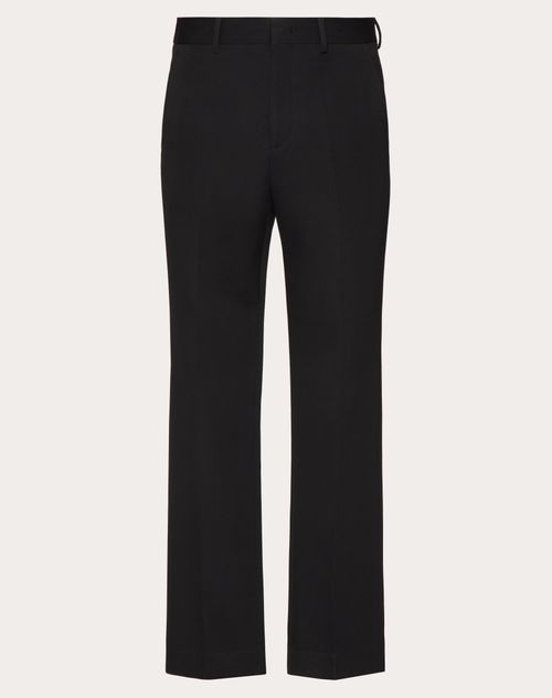 Valentino Wool Grisaille Trousers In Black