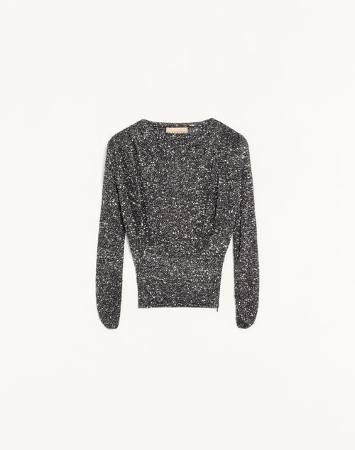 Valentino - Sequin Thread Jumper - Black/silver - Woman - Knitwear