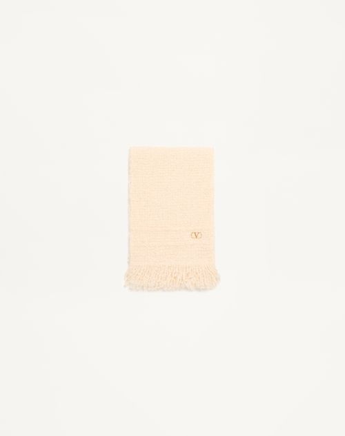 Valentino Garavani - Vlogo Signature Scarf In Wool, Cashmere And Silk - Butter/gold - Woman - Soft Accessories