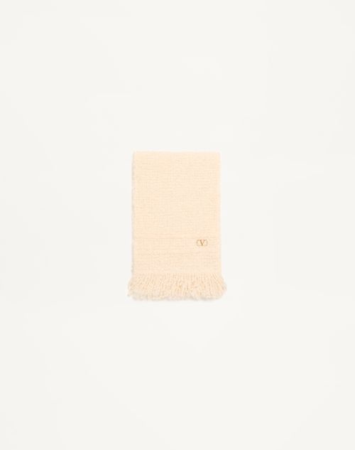 Valentino Garavani - Vlogo Signature Scarf In Wool, Cashmere, And Silk - Butter/gold - Woman - Soft Accessories