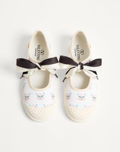 Valentino Garavani - Bay By Bay Ballerina Fabric Sneaker With Le Chat De La Maison Print - White/multicolor - Woman - Sneakers