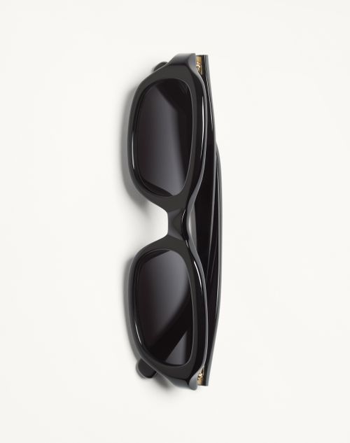 Valentino - Rectangular Acetate Eyewear - Black/gray - Unisex - Eyewear