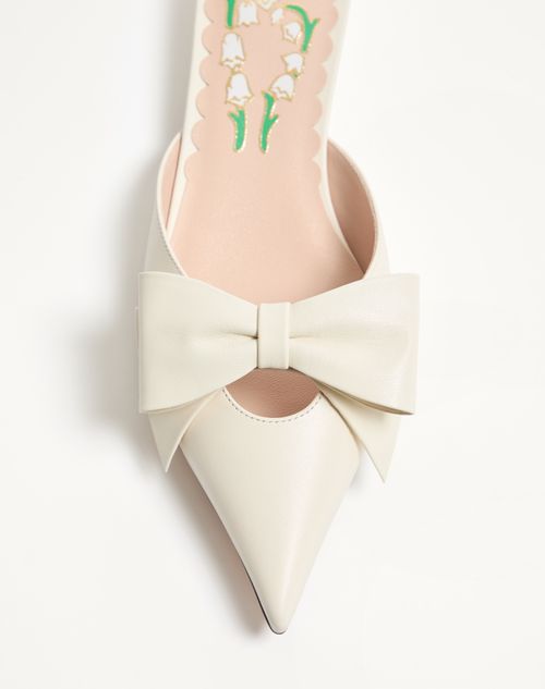 Valentino Garavani - Bowow Kidskin Mule 20mm - Ivory - Woman - Ballerinas