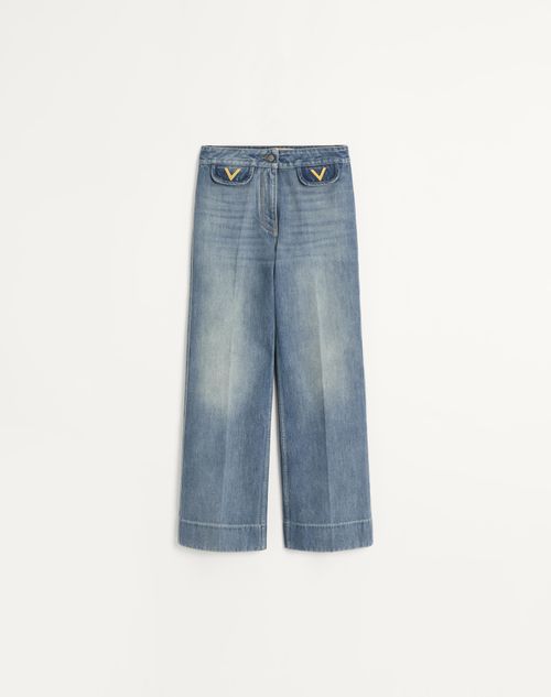 Valentino Denim Trousers Woman Blue 46