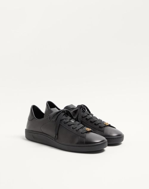 Valentino Garavani - Royco Sneaker In Nappa Calfskin - Black/green - Man - Sneakers
