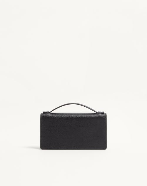 Valentino Garavani - Vlogo Signature Grainy Calfskin Wallet With Chain - Black - Woman - Wallets And Small Leather Goods