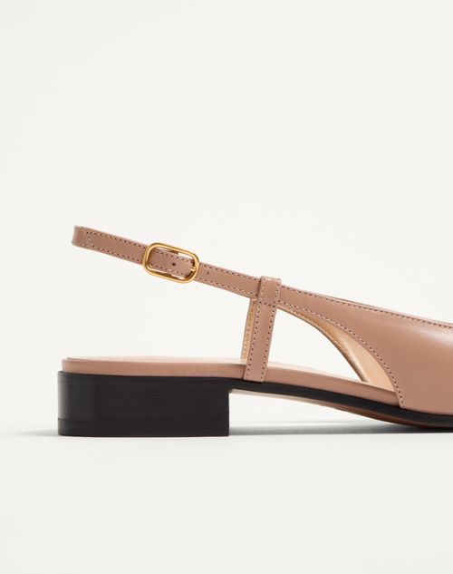 Valentino Garavani - Valet Du Roi Kid Slingback Ballerina 25mmm - Rose Cannelle/garnet - Woman - Ballerinas