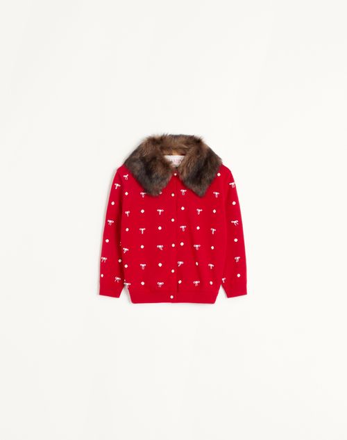 Valentino - Embroidered Cardigan - New Red - Woman - Knitwear