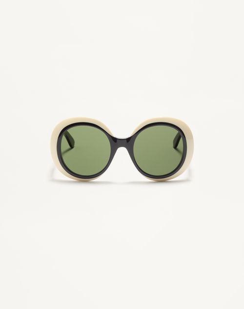 Valentino - Dramatic Round 1960s Acetate Eyewear - Black/ivory - Woman - Eyewear