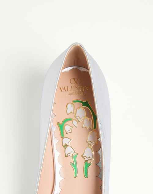 Valentino Garavani - Bowow Pumps In Laminated Nappa 45mm - Silver - Woman - Pumps