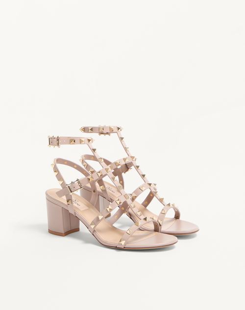 Valentino Garavani - Rockstud Calfskin Ankle Strap Sandal 60 Mm - Poudre - Woman - Sandals