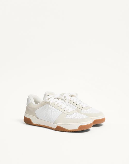Valentino Garavani - Sparry Trainer In Split Leather And Nappa - White - Man - Sneakers