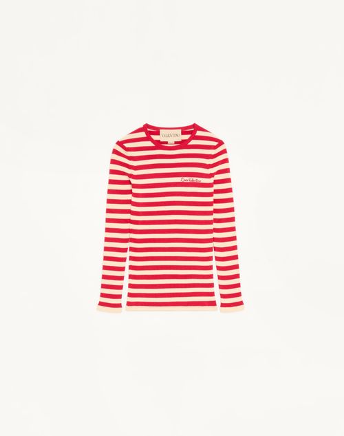 Valentino - Pullover Aus Baumwolle - Birke/paris - Frau - Strickwaren