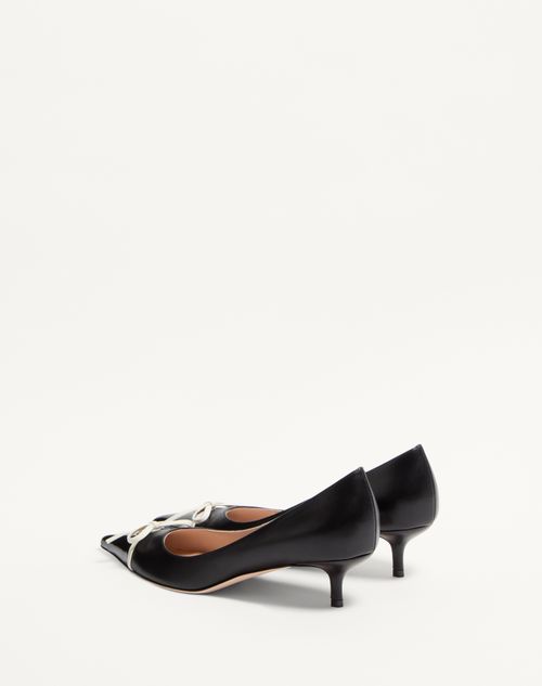 Valentino Garavani - Bepointy Pump In Patent Leather And Kidskin 45mm - Black/ivory - Woman - Pumps And Slingbacks