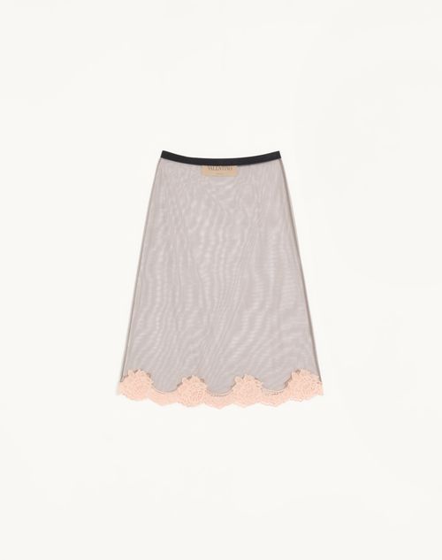 Valentino - Gonna Midi In Tulle - Grigio - Donna - Lingerie