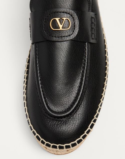 Valentino Garavani - Palm Avenue Calfskin Loafer - Black - Man - Loafers And Driver