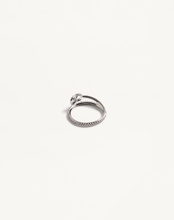 Vロゴ シグネチャー メタル X スワロフスキー®クリスタル リング for