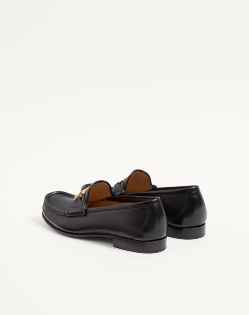 Valentino Garavani - Vlogo Signature Buffalo Loafer 20mm - Black - Woman - Loafers & Oxford