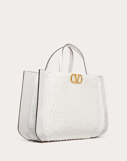 Valentino Garavani - Vロゴ シグネチャー ラフィア ハンドバッグ - ウィメンズ - トート