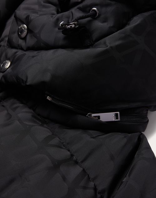 Valentino - Nylon Down Jacket With Toile Iconographe Pattern - Black - Man - Outerwear