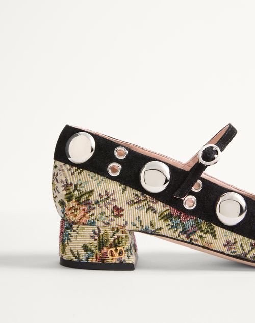 Valentino Garavani - Mary-jane Nellcôte Pumps In Papier Floral Jacquard Fabric 30mm - Multicolor - Woman - Ballerinas