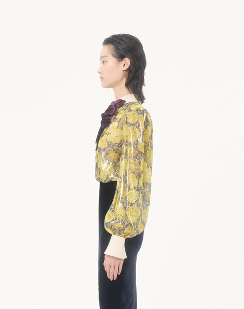 Valentino - Lurex Shirt With Après L'hiver Poppies Print - Multicolour - Woman - Shirts And Tops