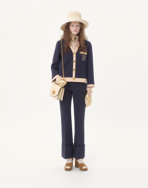 Valentino - Crepe Couture Pants - Blue - Woman - Pants And Shorts