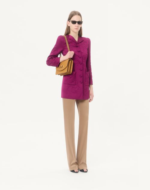 Valentino Garavani - Valentino Garavani Vain Ostrich Shoulder Bag - Tobacco - Woman - Shoulder Bags