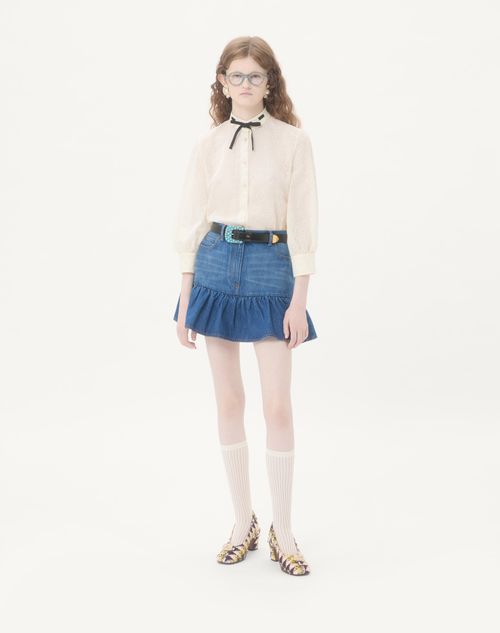 Valentino - Denim Mini Skirt - Blue - Woman - Denim
