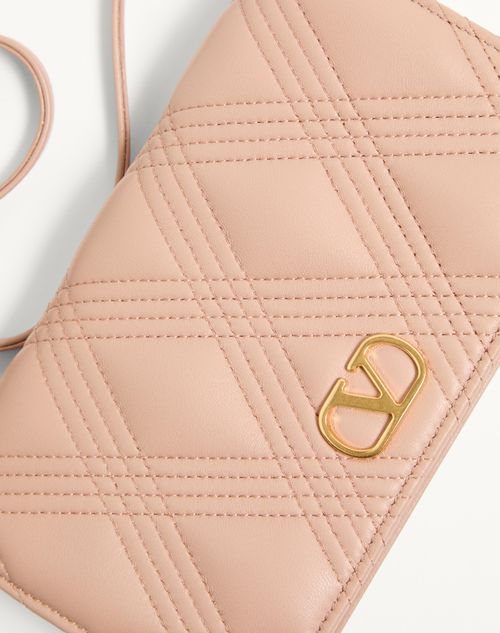 Valentino Garavani - Valentino Garavani Quiltie 67 Mini Shoulder Bag In Quilted Nappa Leather - Rose Cannelle - Woman - Clutches