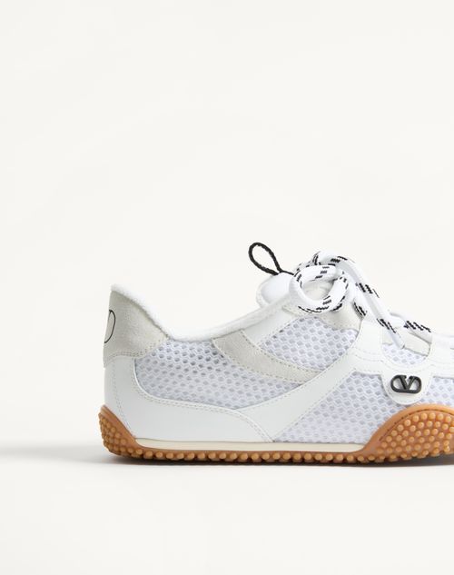 Valentino Garavani - Amphibia Sneaker In Rubberised Calfskin And Split Leather - White - Woman - Trainers
