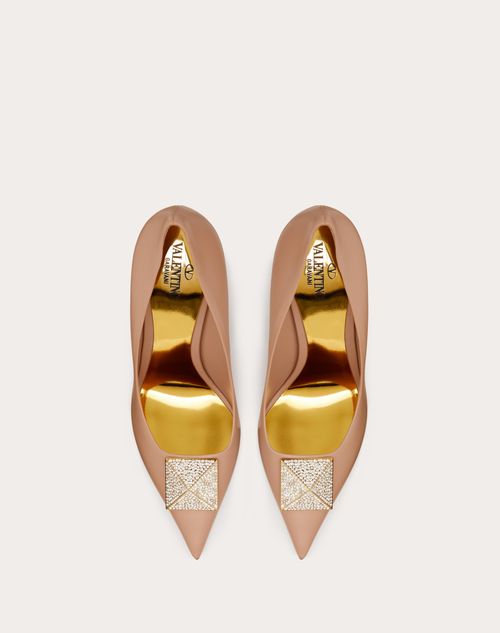 Valentino Garavani - Valentino Garavani One Stud Pump With Crystals 100mm - Rose Cannelle/crystal - Woman - Pumps