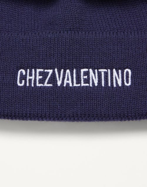 Valentino Garavani - Chez Valentino Knitted Wool Beanie - Blue - Man - Hats And Gloves