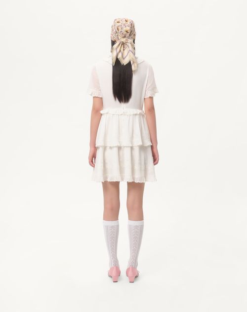 Valentino - Robe Courte Brodée En Organza - Gardénia - Femme - Robes