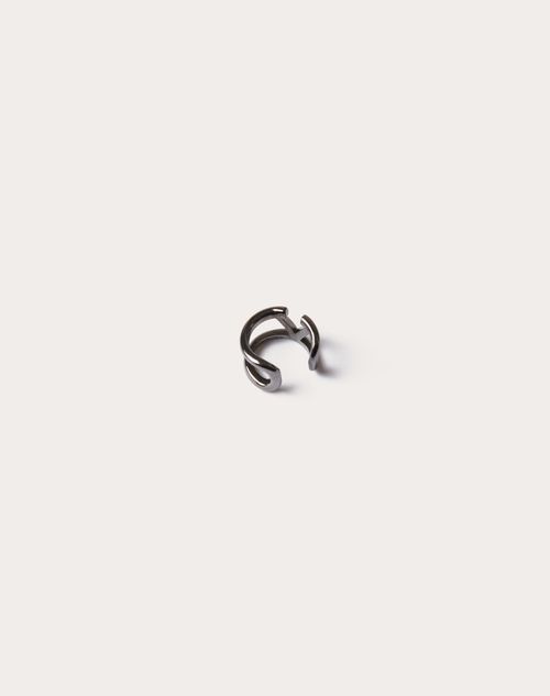 Valentino Garavani - Vlogo Signature Single Metal Ear Cuff - Ruthenium - Man - Jewelry