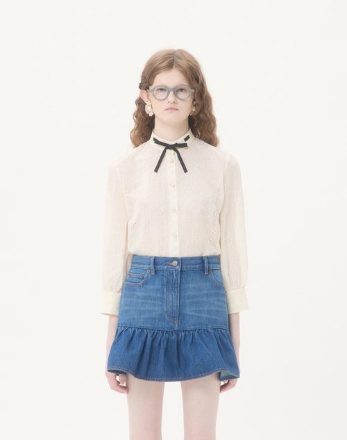 Valentino - Daisy Sangallo Polka Dot Shirt - Ivory - Woman - Shirts & Tops