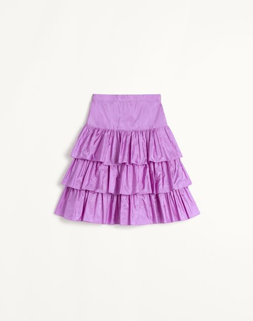 Valentino Ruffled Taffeta Skirt Woman Amethyst 40 In Amethyst